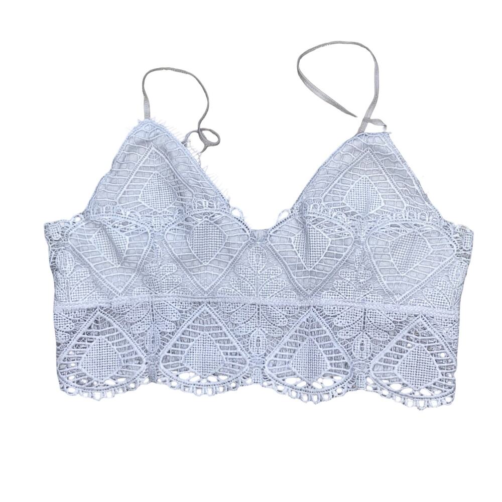 Anemone Light Blue Maya Crochet Lace Bralette Size Small - Picture 1 of 6